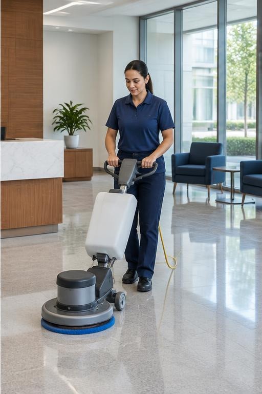 Illustrative commercial cleaning business at work